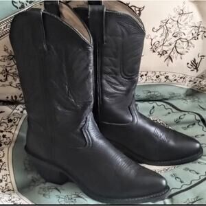 Durango 11" 3 Row Shaft Stitch Western Black Leather Cowgirl Boots 8M RD4100
